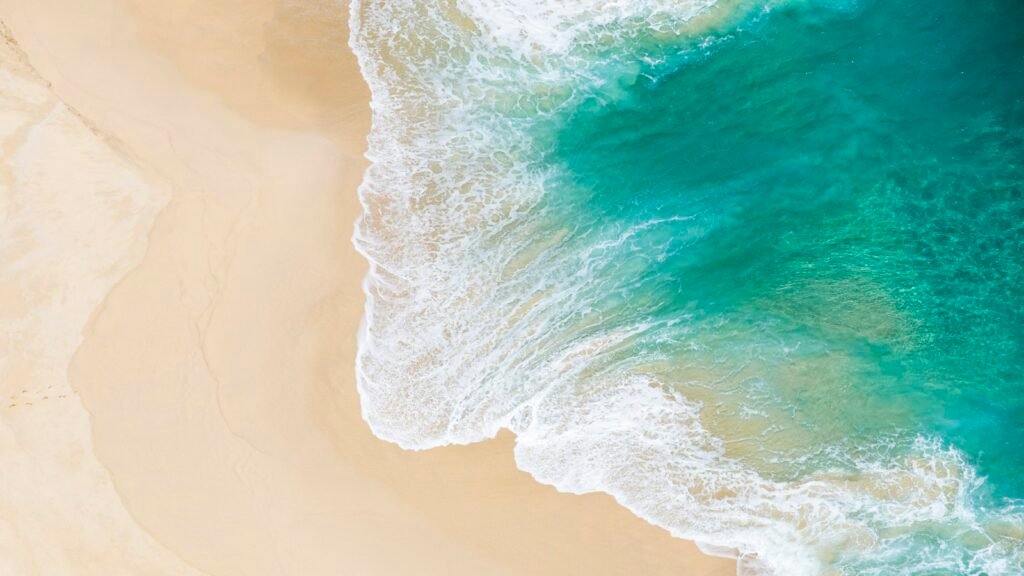 Aerial view of sea waves
